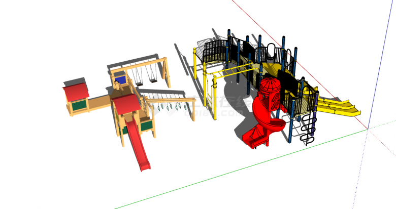 公园儿童游乐设施 (3)su模型-图一