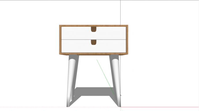 四角方型床头柜设计su模型_图1