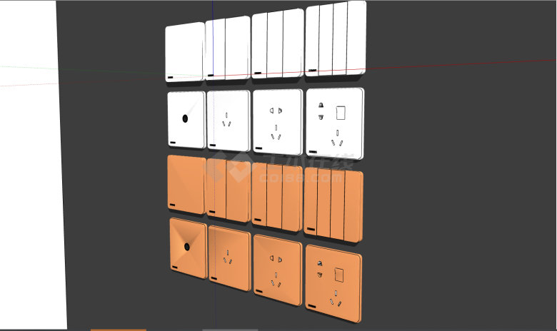 多款的多功能的开关插座 su模型-图一