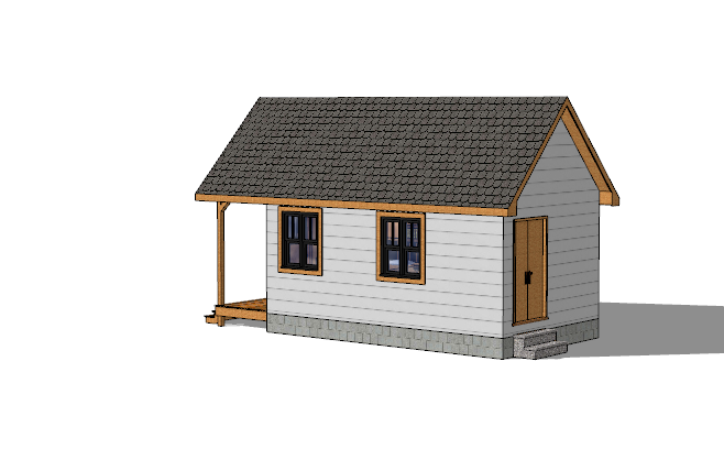 黑色顶现代小木屋su模型_图1