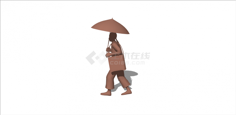中式地方特色性铜人 su模型-图二