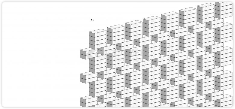四二四二叠砌砖穿孔板建筑表皮su模型-图二