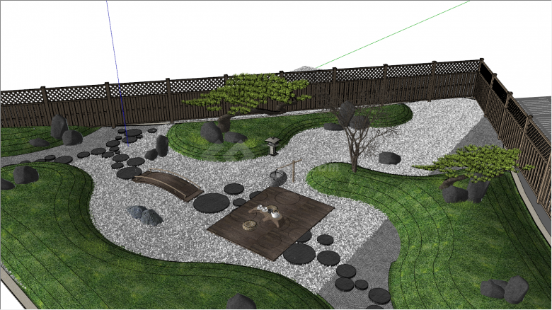 庭院篱笆景观小品带水管su模型-图二