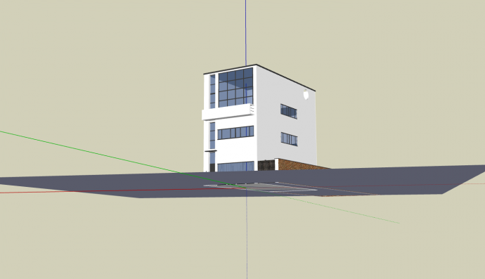 长方形极窄白色住宅su模型_图1