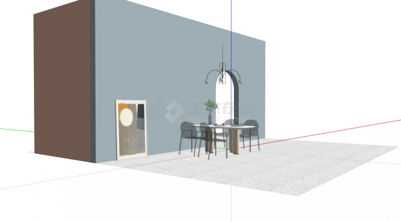 现代餐厅家具餐桌椅组合su模型-图二