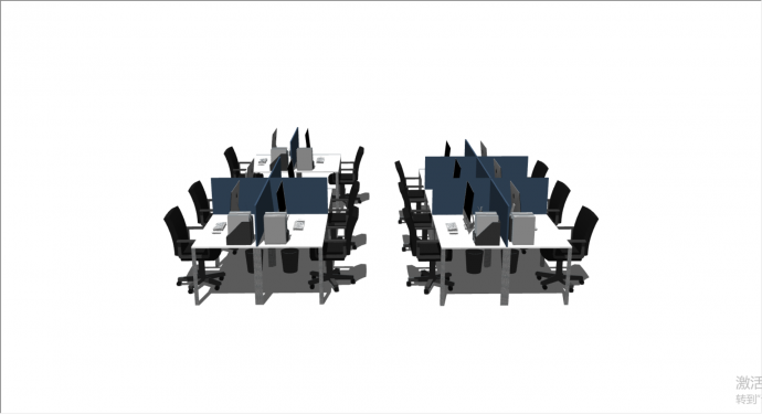 办公室家具桌椅子su模型_图1