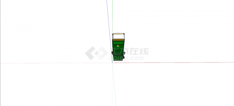 绿色立柱式一桩一充充电桩su模型-图二