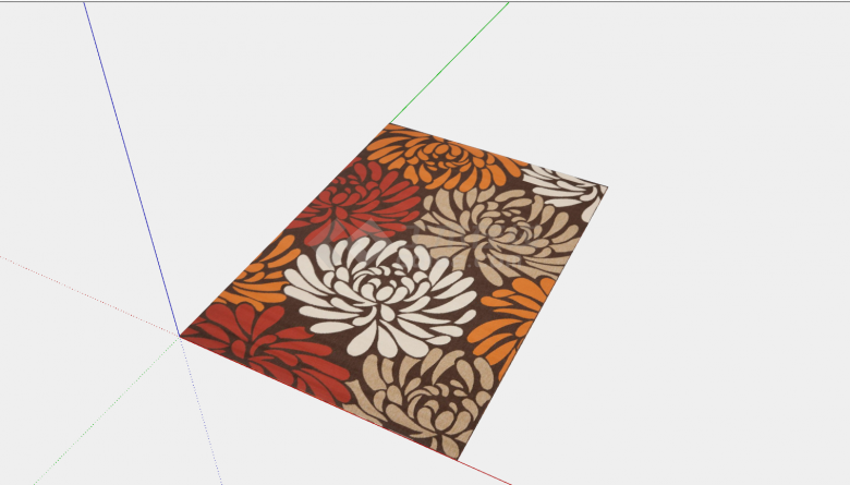 棕色菊花古典风布艺地毯SU模型-图二