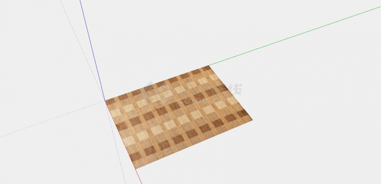 棕色调方格状布艺地毯SU模型-图二