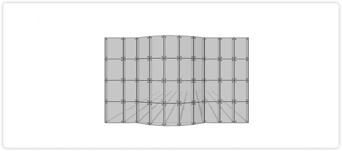 内部钢管四点金属扣固定弧形玻璃幕墙su模型_图1