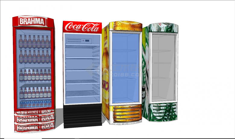 现代风格超市不同风格冰柜su模型-图二