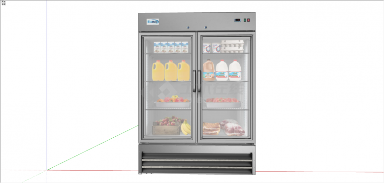现代超市专用保鲜冰柜su模型-图一