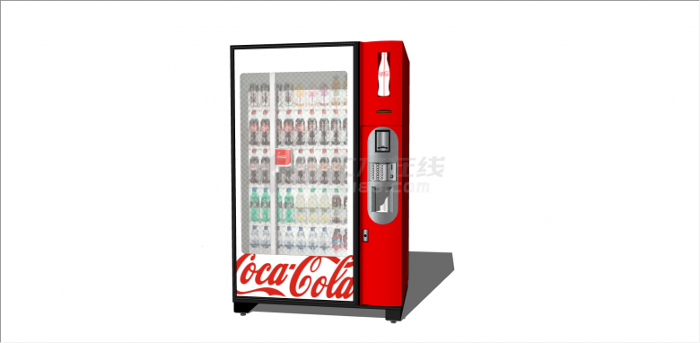 现代投币式饮料冰柜su模型-图一