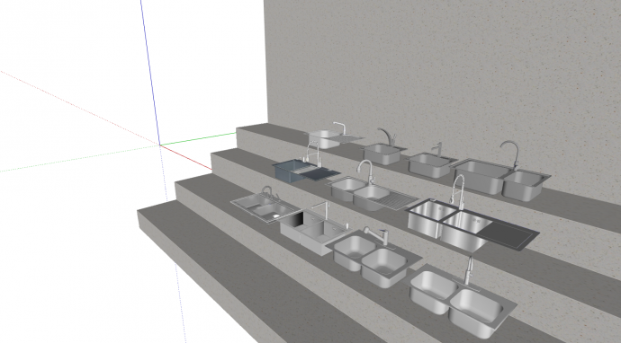 多款的简约的厨房水槽热水器su模型_图1