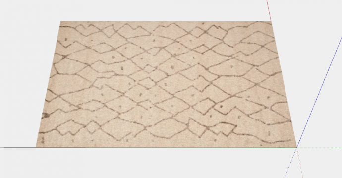 米棕色的不规则菱形的布艺地毯su模型_图1