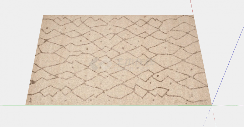米棕色的不规则菱形的布艺地毯su模型-图一
