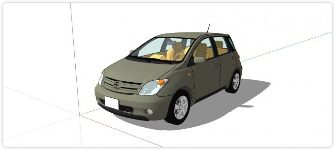 丰田紧凑型两厢轿车汽车su模型_图1