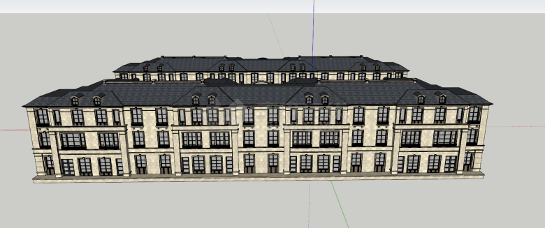 现代联排别墅区住宅su模型-图二