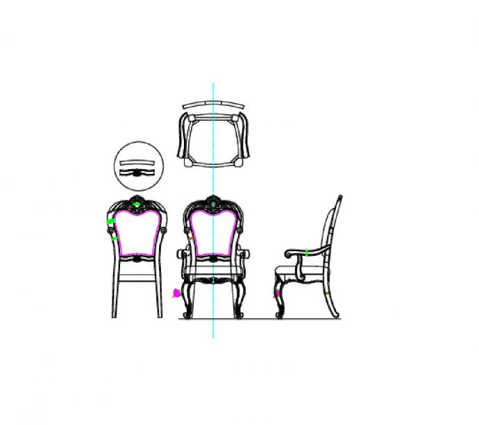 某房间欧式扶手椅设计图_图1
