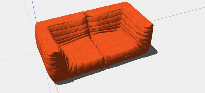 一款集色的布艺的双人沙发su模型_图1