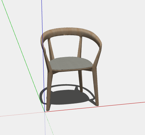 木制镂空靠背扶手椅子su模型-图二