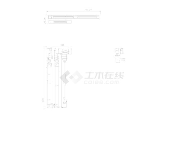 某别墅大厅镶方瓶长桌结构大样图-图二