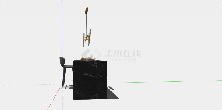 黑色简约现代餐桌椅su模型-图二