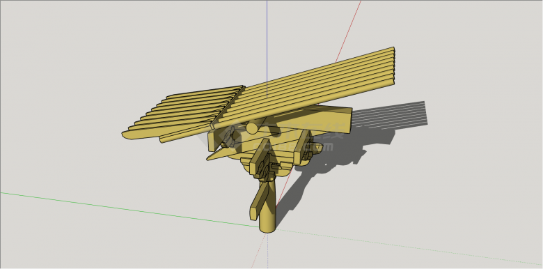 木制实心斗拱组件组合su模型-图二