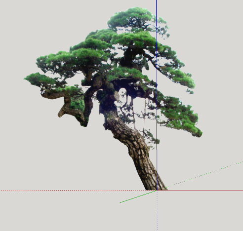 绿色简约造型松树组合su模型-图一