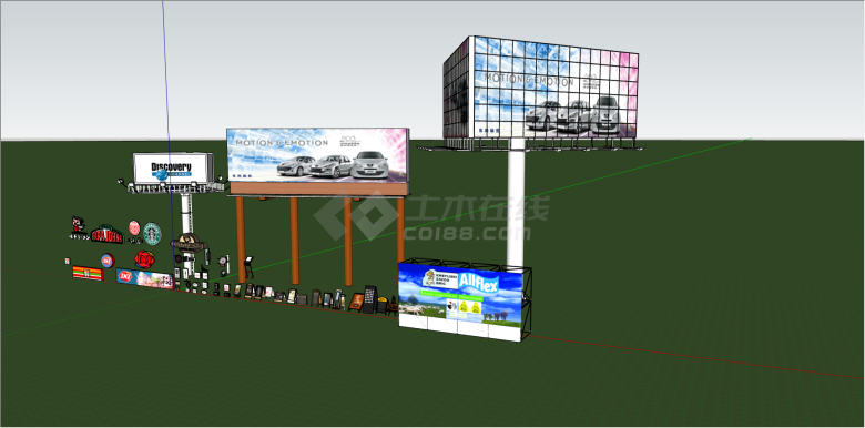 多款品牌户外广告牌su模型-图二