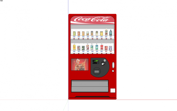 可口可乐商标红色自动贩卖机su模型_图1