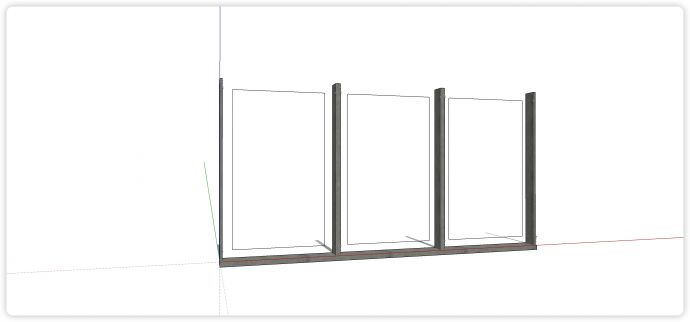 方扁方管结构玻璃栏杆su模型_图1