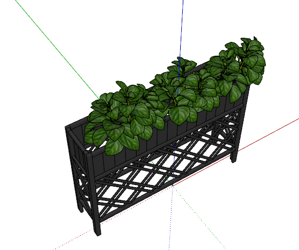 绿萝植物花箱su模型_图1