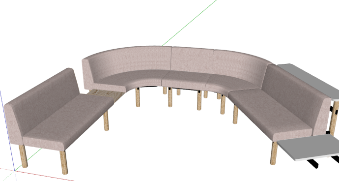 米粉色拼接造型沙发 su模型_图1