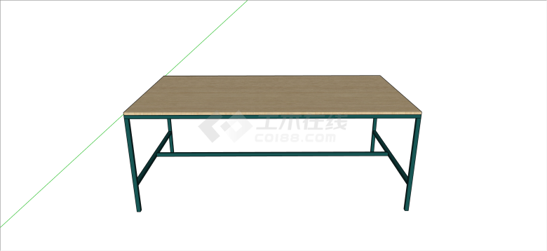 现代经典长方形简单桌椅su模型-图二