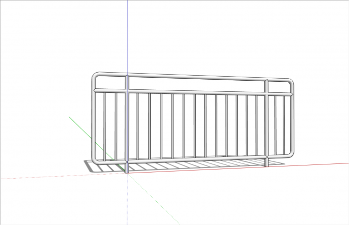 现代竖条不锈钢栏杆su模型_图1