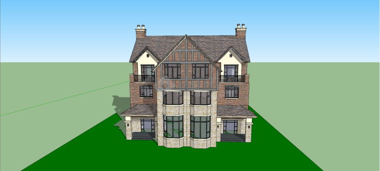 小型三层带露台住宅别墅洋房建筑su模型-图一