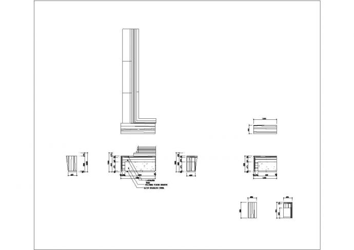 某美食广场施工CAD餐厅构造节点详图_图1
