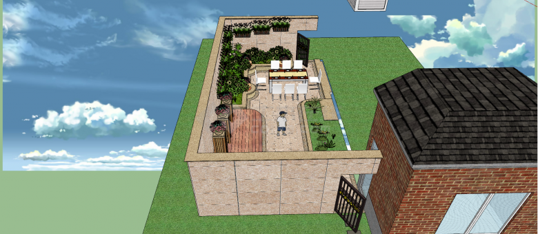 现代花卉园林参考庭院su模型-图二
