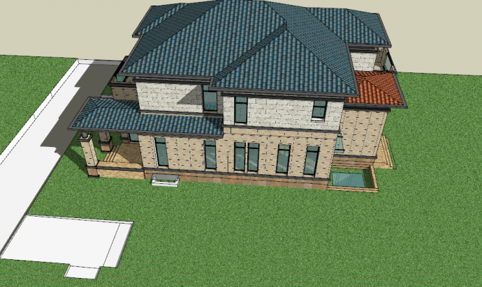带地下室和阳台的住宅别墅洋房建筑 su模型_图1