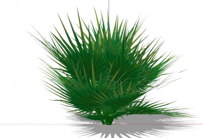 带有大扇子形状的绿色灌木su模型_图1