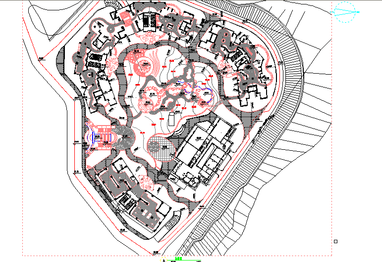 精美公园规划设计cad总平面施工图纸（甲级院设计）