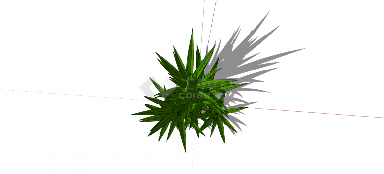 野菠萝露兜树绿色灌木su模型-图二