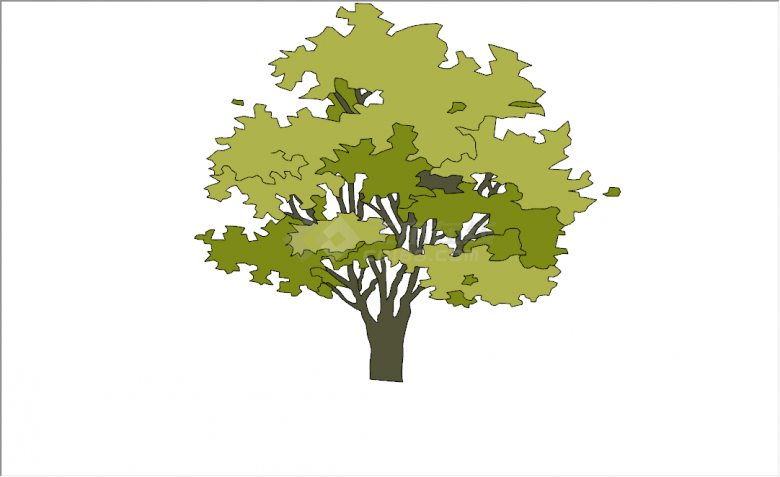 现代黄绿色景观户外树木su模型-图二