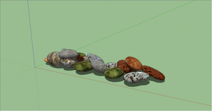 聚集式珍贵假山鹅卵石su模型_图1