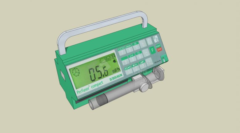 绿色小型治疗泵医疗器械su模型-图二