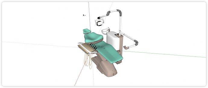 牙科绿色躺椅医疗器械su模型_图1