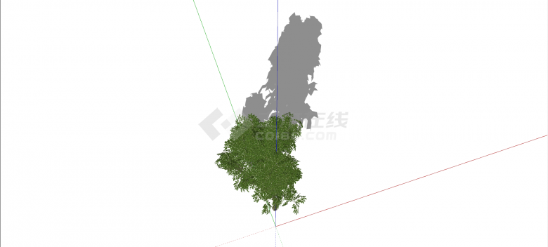 杨柳科垂柳绿色乔木su模型-图二