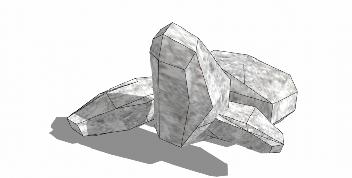 带有四块的组合的白色石头su模型_图1