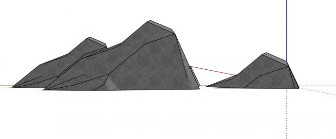 四片小假山构件su模型_图1